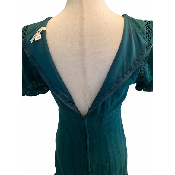 Miami Size Small Fit And Flare Dress Green Cotton Rayon Polyester Eyelet Womens - Picture 7 of 11